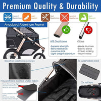 Run Performance Jogging Sports Stroller with Comfort Rubber Wheels/Zipper-Less Entry/1-Hand Quick Fold/Aluminum Frame for Small/Medium Dogs, Cats and Pets (Black)