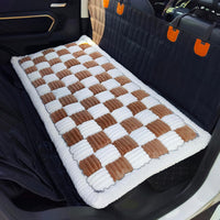 Dog Bed for Car Back Seat - Brown&White / 24.8x54 inch
