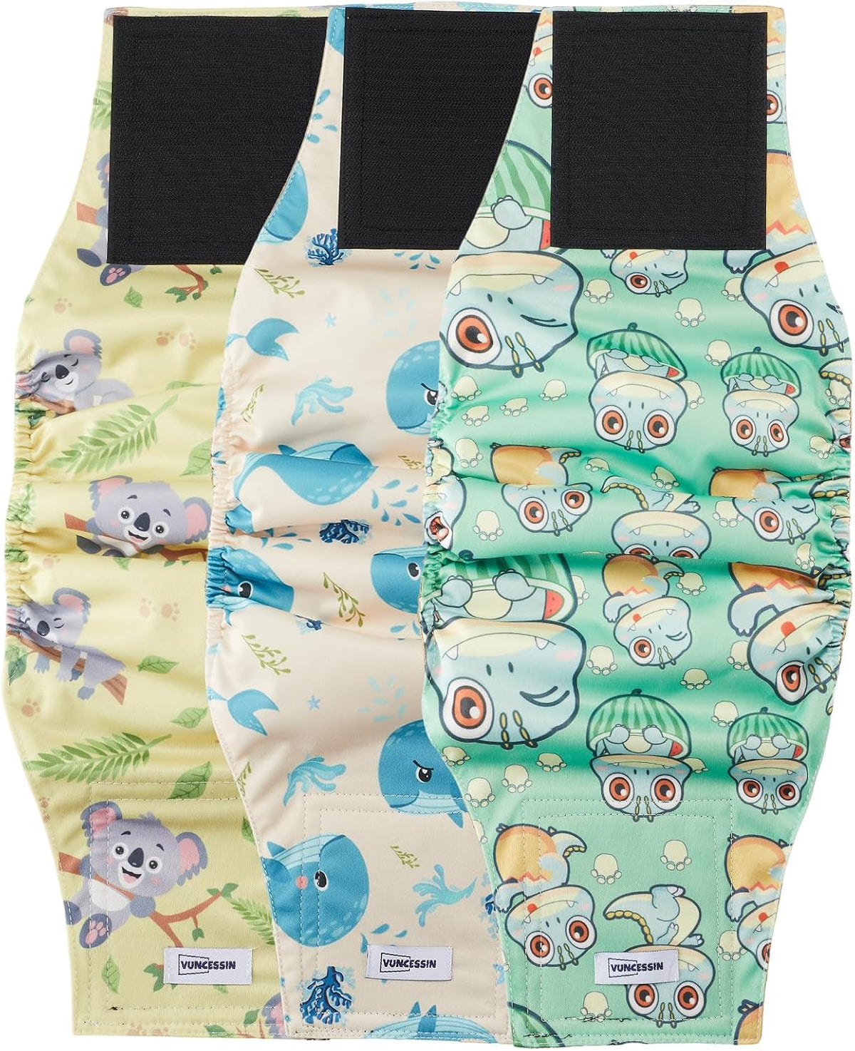 Washable Dog Diapers Male Reusable - Koalas, Dinosaurs, Whales / Large