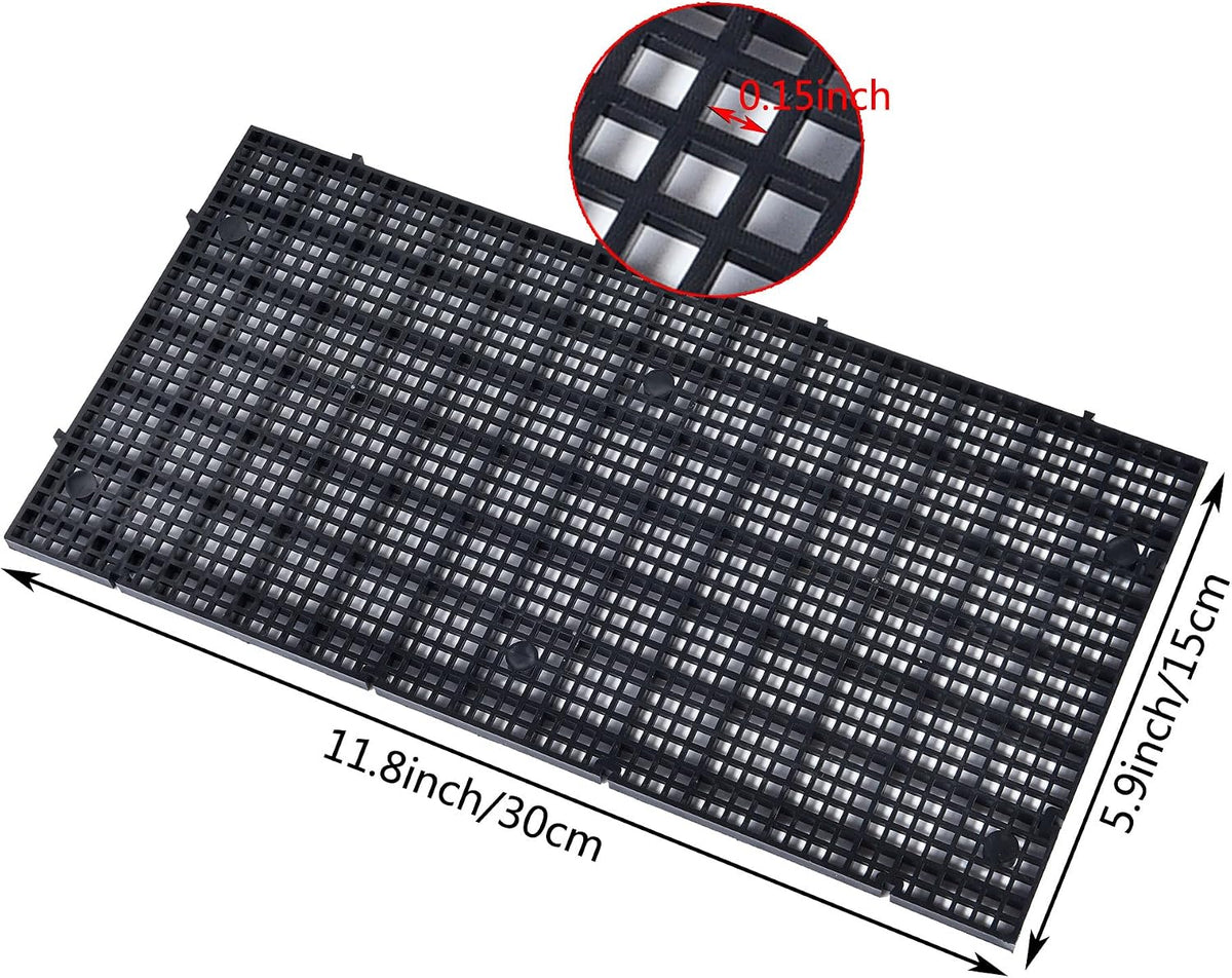 Plastic Grid Divider Tray Egg Crate Louvre Aquarium Fish Tank – Essentials for Fish - 8pcs Black - image 2