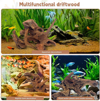 PINVNBY Natural Driftwood for Aquarium Decor Fish Tank Decorations - M:Mopani Driftwood (6.5 - 12 inches/4 Pack) - image 3