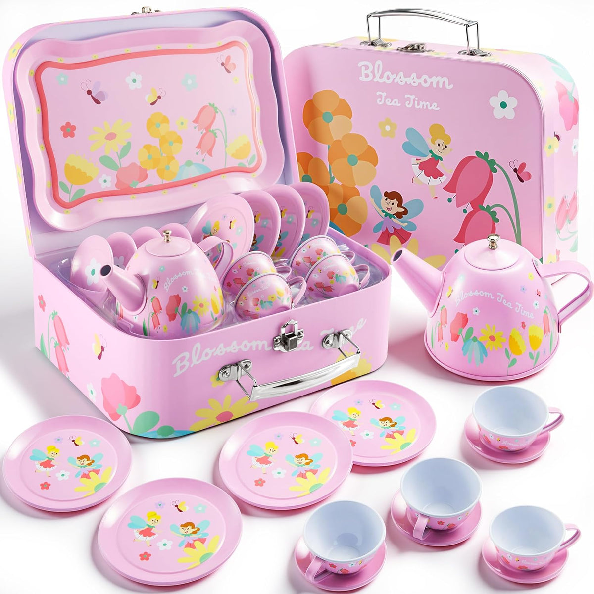 JOYIN Fairy Blossom Tea Party Set for Little Girls - Fairy Blossom