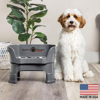 Neater Feeder Deluxe Mess-Proof Elevated Dog Bowls for Large Dogs - Medium + Standard Bowl / Gunmetal - image 2