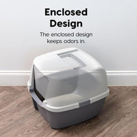 IRIS USA Large Front Door Cat Litter Box, Walk-in Entry - Jumbo Enclosed / Dark Gray w/ Scoop - image 4