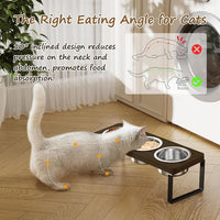 Elevated Cat Bowls with 3 Stainless Steel Bowls - Walnut 1 PACK - image 3