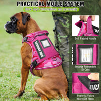 Tactical Dog Harness and Leash Set with 10 Patches for Large Dogs – Essentials for Dogs - Large / Camo Pink - image 2