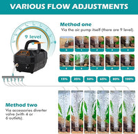 hygger Rechargeable Aquarium Pond Air Pump, Powerful Quiet Commercial Tank Air Pump with Hose Air Stone Check Valve Adjustable Flow Diverter Valve for Fishing Yacht/Power Outages/Hydroponic