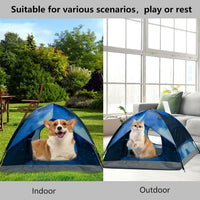 ASFANES Foldable Pet Tent for Medium Dogs & Cats - Navy Blue / L - image 3