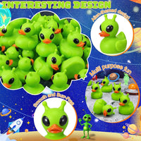 Sotiff mini alien rubber ducks, 25 green ducks with funny faces - view 26