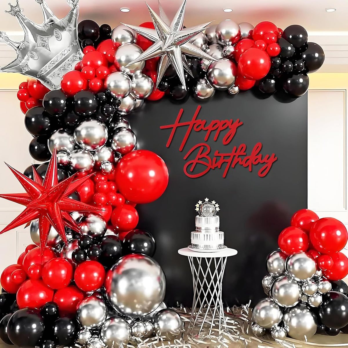 Happy Birthday Sign for Backdrop - Felt / Red - image 4