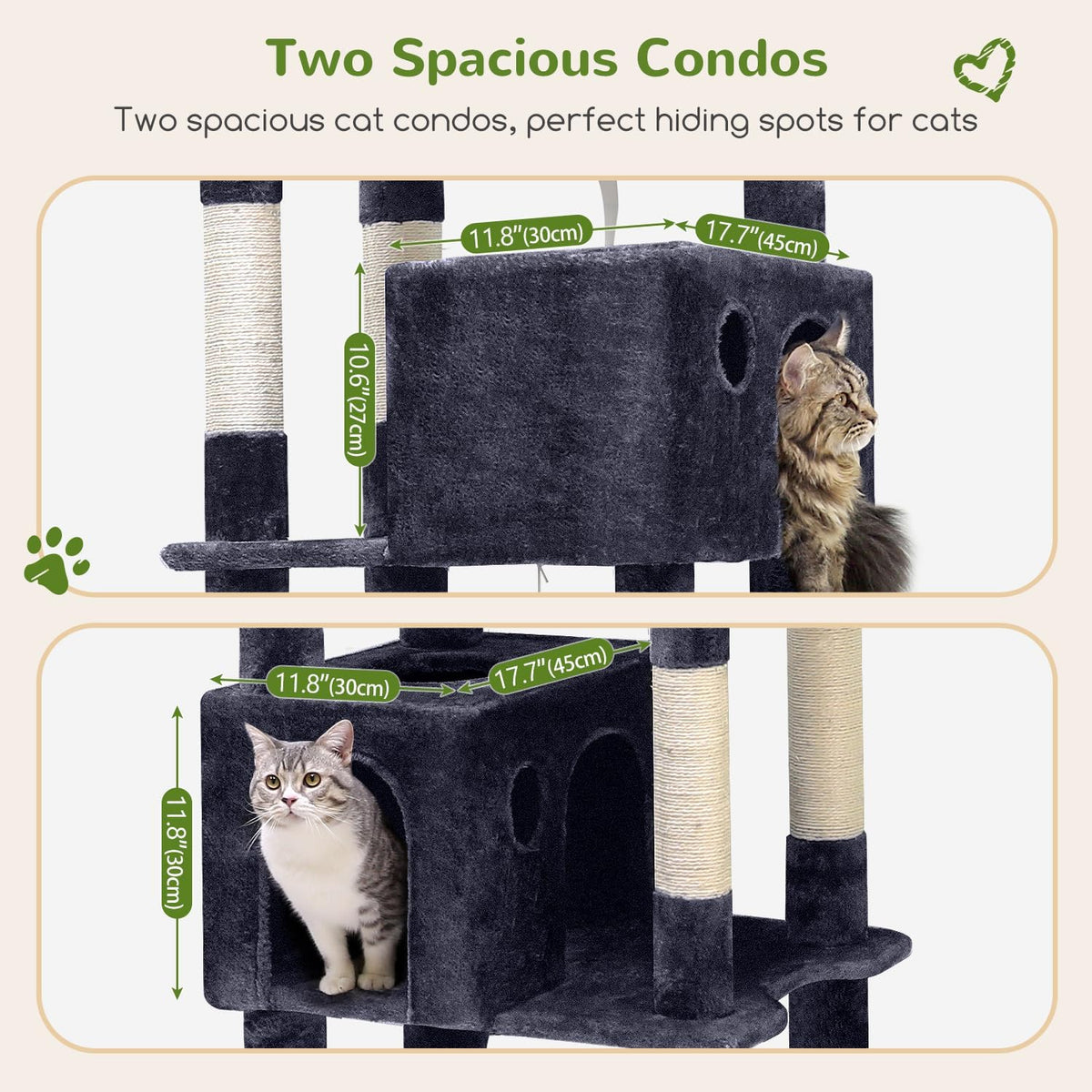 Globlazer Giant Cat Tree for Indoor Large Cats, F83 - 83inch / Dark Grey - image 3