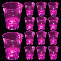 mishunyus 24-pack purple LED glow party cups, 16 oz plastic