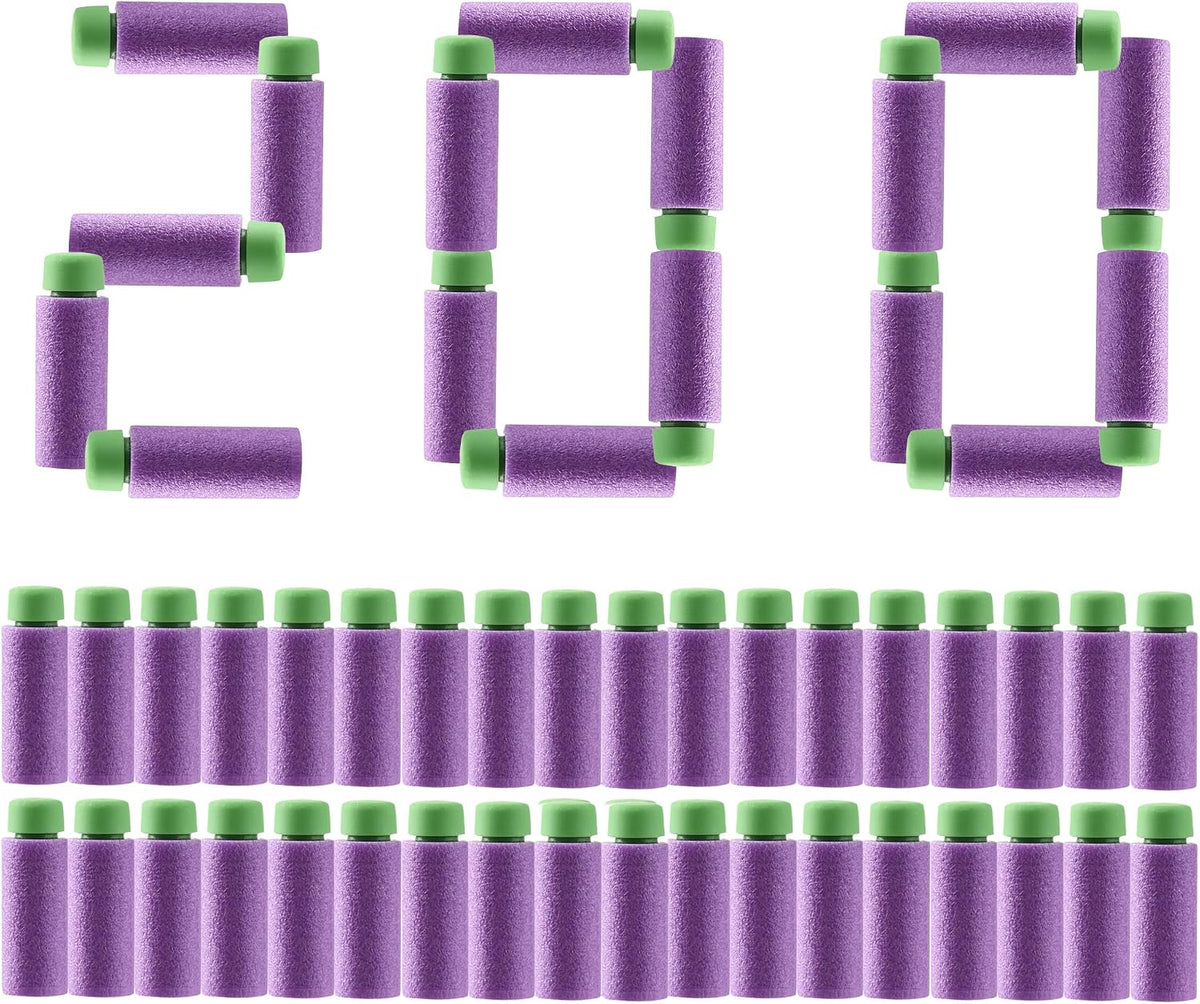 JGCWorker 200pcs 2nd Generation High-End of Half-Lenth Soft Dart - Purple and Green