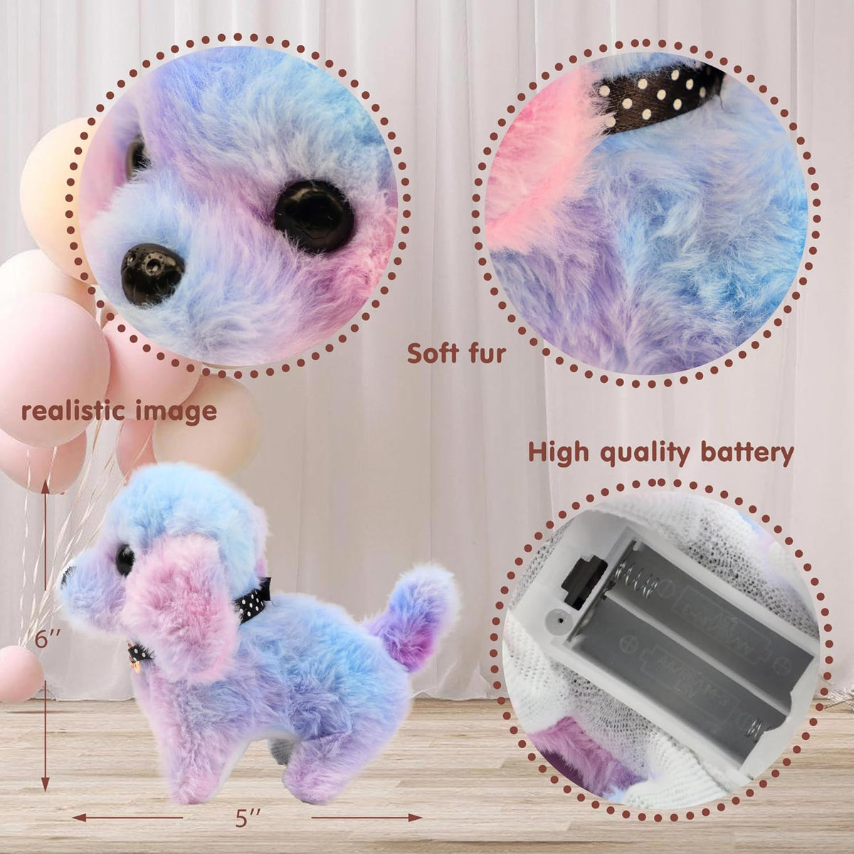 Easfan Walking Dog Toy for Kids Barking Interactive Puppy Stuffed - Dog - image 4