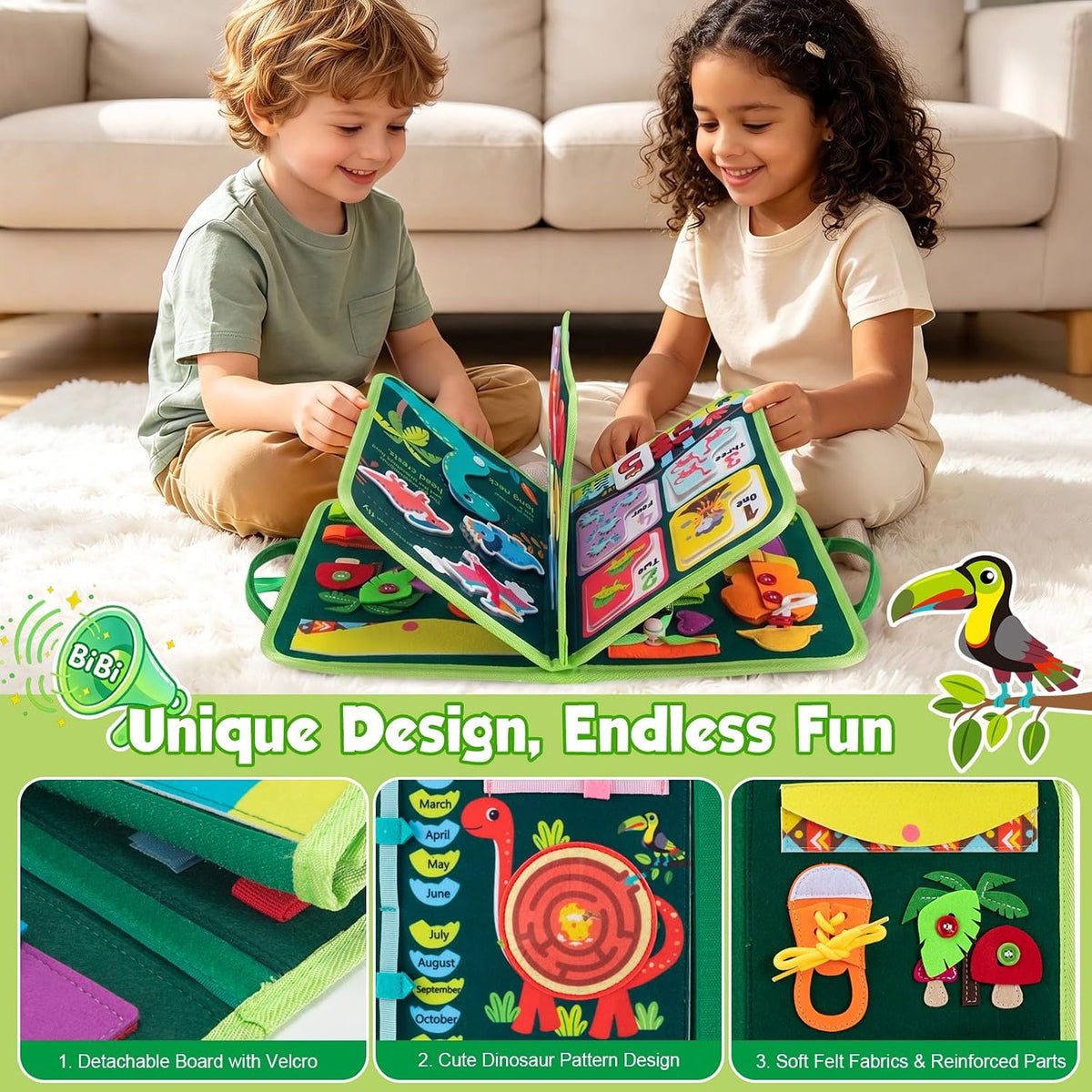 Winblo Toddler Busy Board - Light Green - image 3