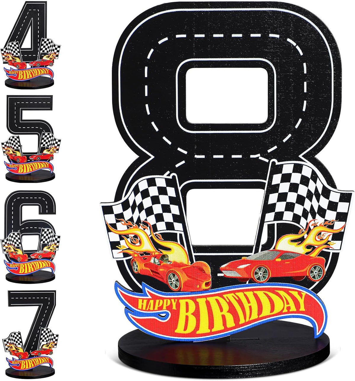MiniInflat Race Car 5th Birthday Number Sign Centerpiece Race Car - 8th