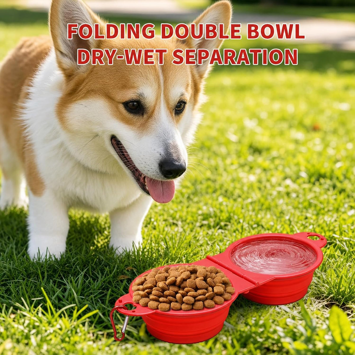 Collapsible Dog Bowls, Small Portable Travel Dog Bowls – Essentials for Dogs - RED - image 3