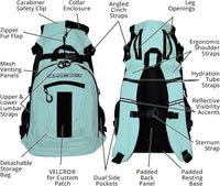 K9 Sport Sack Plus 2 - Medium, Summer Mint - Ideal for Dogs 17-19” Long - Adjustable, Backpack-Style Carrier with Multi-Functional Storage Pack, Thick Shoulder Straps & Padded Back Panel