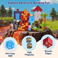 EWED 200 piece forest themed magnetic building blocks with trees, houses and figures - view 9