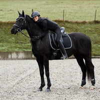 HORZE Adepto Quilted Quick-Dry Dressage Saddle Pad for Horses with Two-Tone Trim