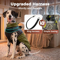 Winter Dog Coats for Small Dogs, Puppy Jacket with Harness - Green(Standard) / Medium - image 2