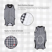 2 Packs Cat Surgery Recovery Suit Surgical Clothes Abdominal Wounds Anti-Licking Cat Bodysuit Onesie Substitute E-Collar& Cone