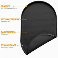 Hubulk 100% Waterproof Silicone Pet Feeding Mat with Raised Edge - Black / 32"L x 24"W - image 2