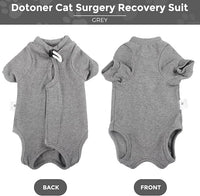 Dotoner Cat Surgery Recovery Suit for Female Male Anti-Licking Pet Surgical Pajamas Long Sleeve Prevent Shedding Cat Spay Recovery Suit&E Collar Alternative Bodysuit for Cats
