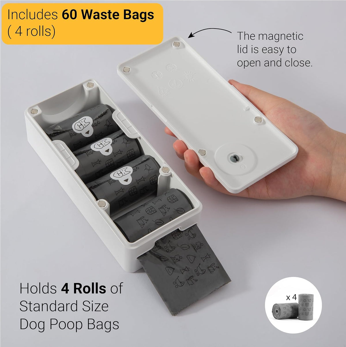 SVD.PET Dog Poop Bag Dispenser - White / Dispenser + 60 Waste Bags - image 2
