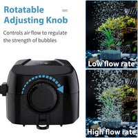 Uniclife Aquarium Air Pump Dual Outlet Fish Tank Aerator - 5 - 30 Gallons - image 3