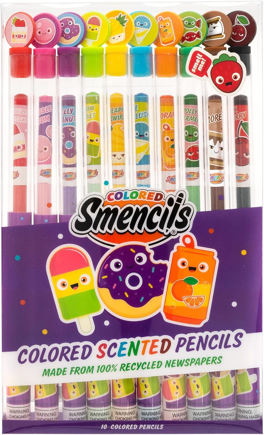 Scentco Colored Smencils, 10 Scented Colored Pencils for Kids