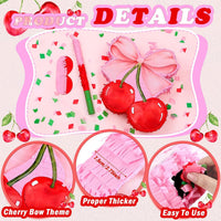 Feifeiya pink bow piñata with pink and white bat, eye masks and confetti - view 27