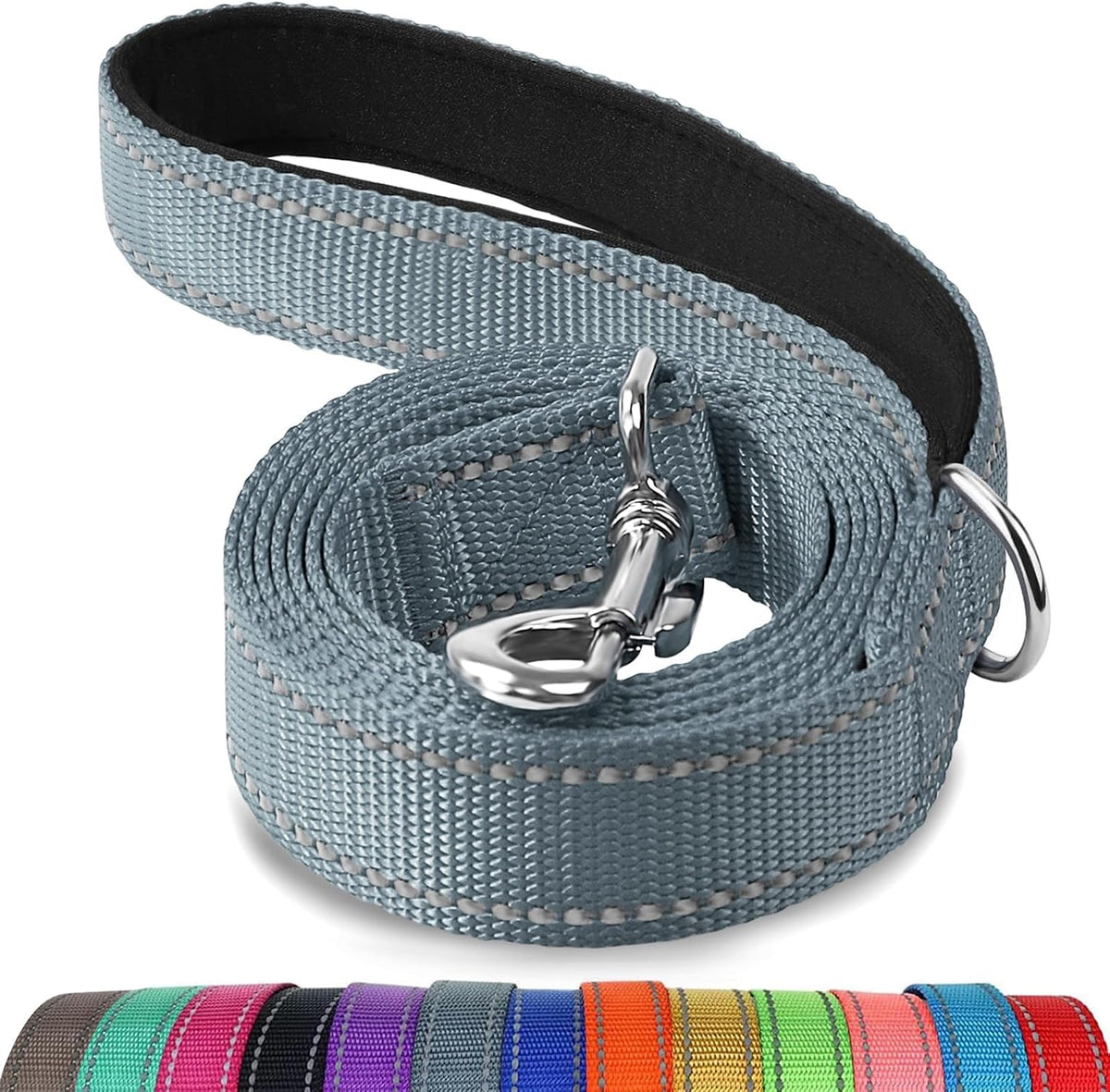 Joytale Reflective Dog Leash for Medium & Large Dogs - 5 ft Narrow / Grey