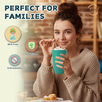 Wrova set of 8 black reusable wheat straw cups, 20 oz, stackable - view 16