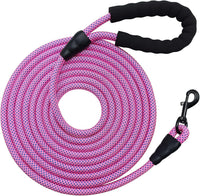 MayPaw Rope Dog Leash, Thick Leash for Medium Large Dogs - pink-blue dot / 1/2" * 12'