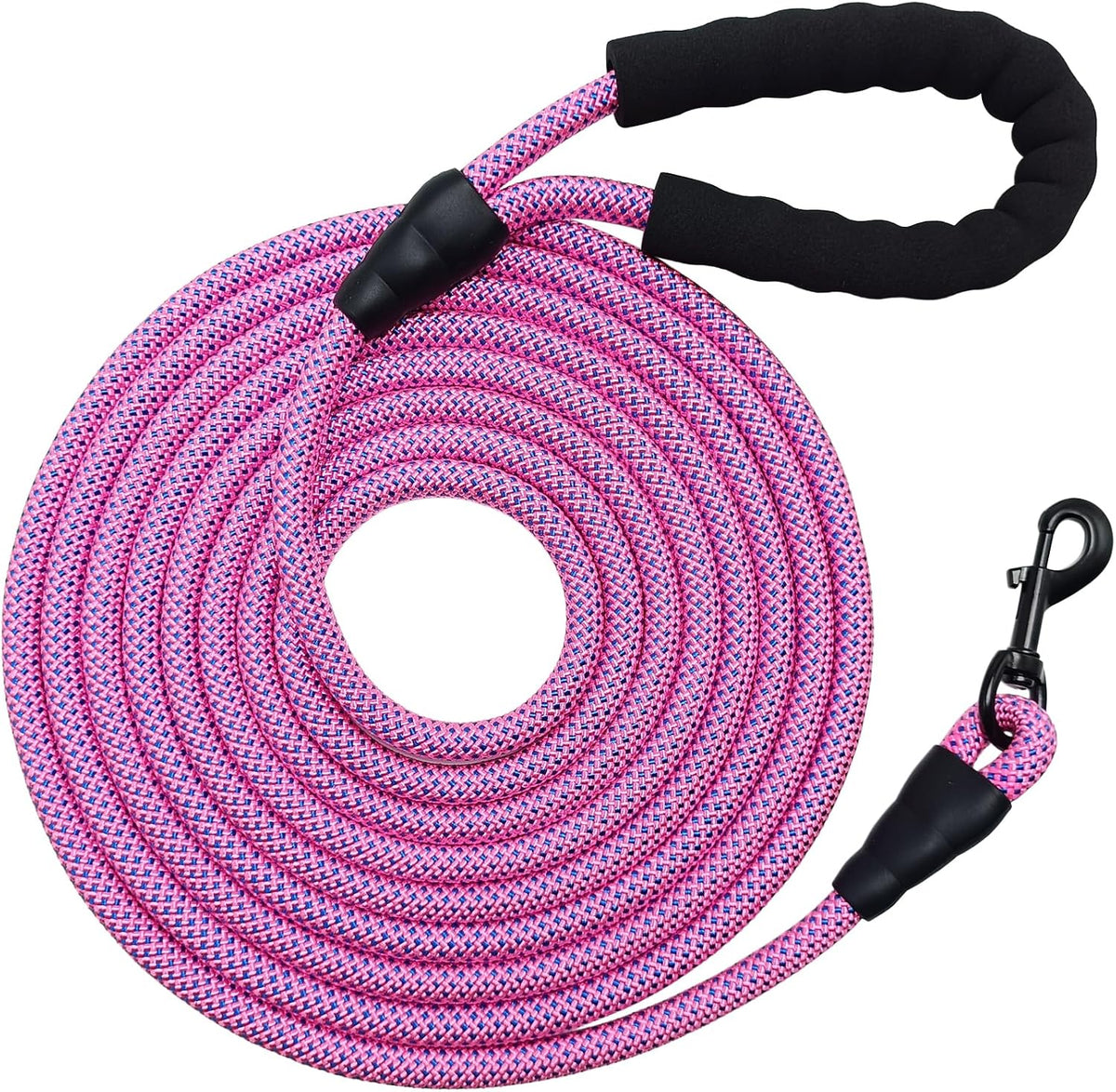 MayPaw Rope Dog Leash, Thick Leash for Medium Large Dogs - pink-blue dot / 1/2" * 12'