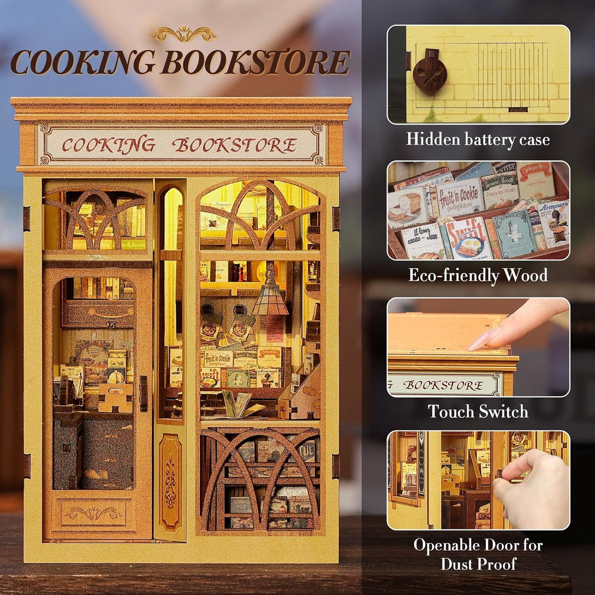 Fsolis Book Nook Kit Booknook Bookshop - Cooking Bookstore - image 3