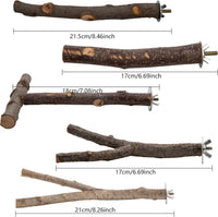 5PCS Natural Wood Bird Perches for Parrot - image 4