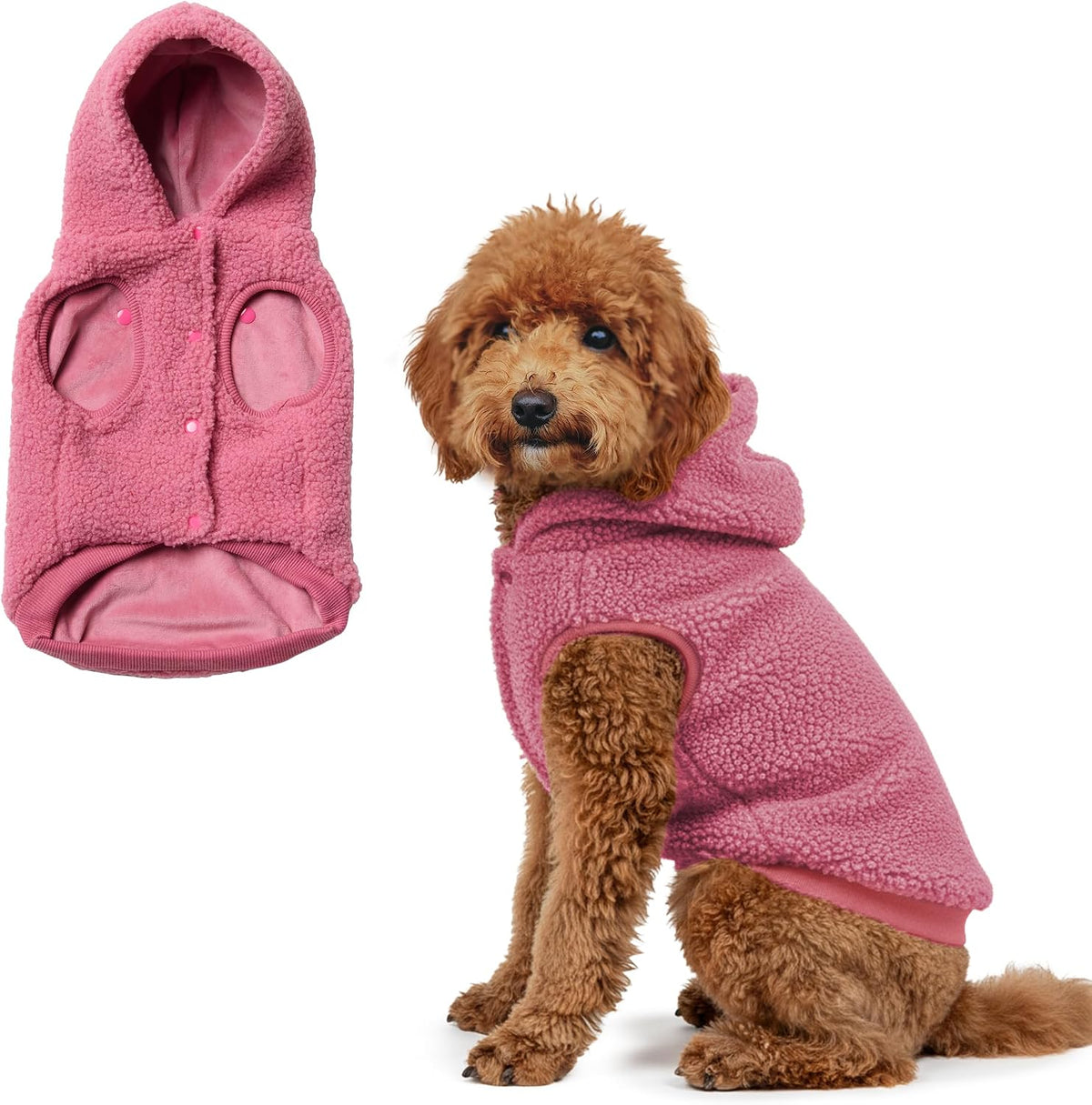 Spark Paws Fleece Dog Hoodie - Dark Pink / 2XL