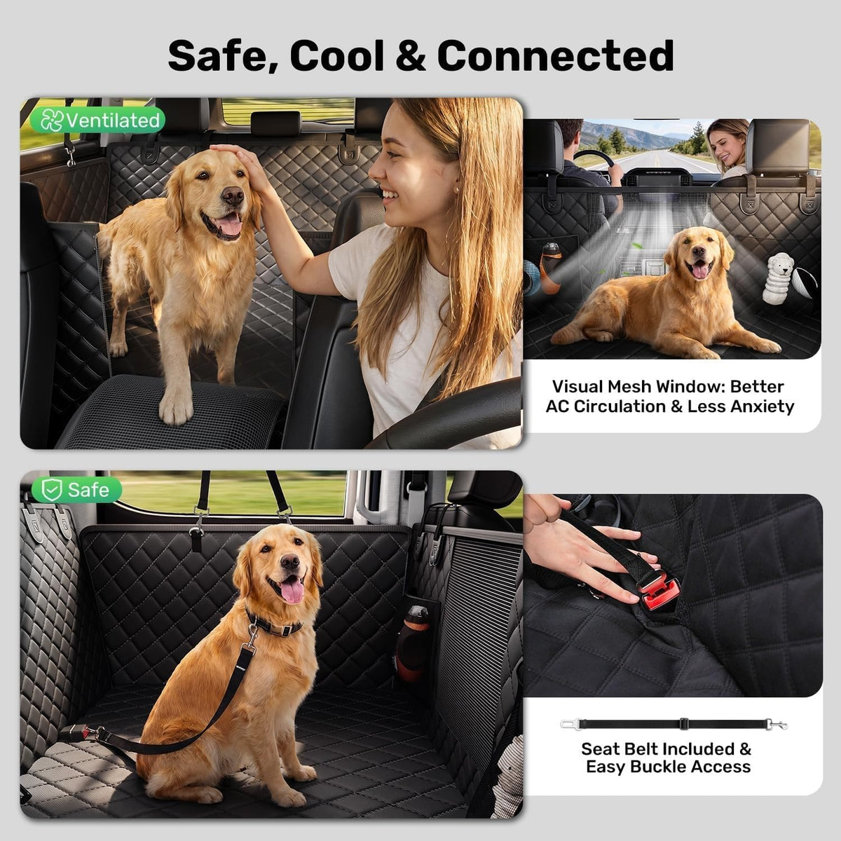 Zanch Hard Bottom Dog Seat Cover for Trucks - Black / XL - Full-size Trucks & SUVs - image 4