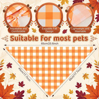 50 Pcs Halloween Dog Bandanas Bulk - 25.6 x 17.7 x 17.7 Inch / Fall Plaid / 100 - image 3