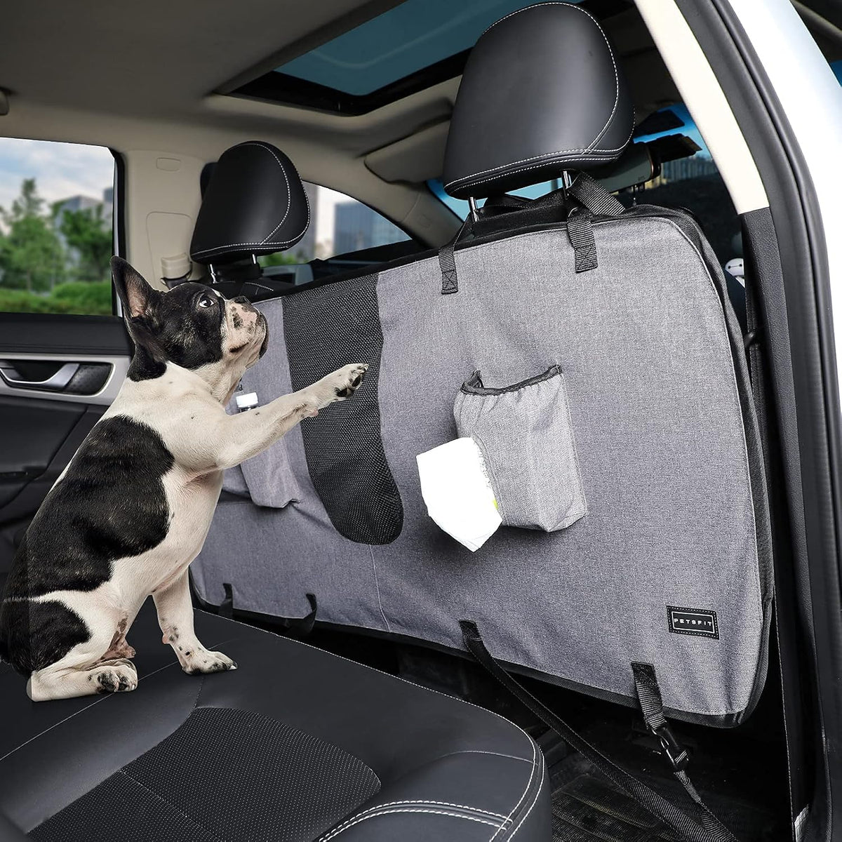 Petsfit Dog Car Barrier Vehicle Pet Barrier Backseat Mesh Dog Car - Large