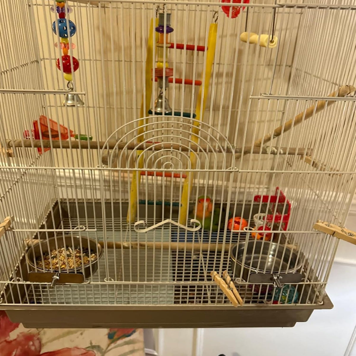 Parrot Feeding Dish Cups,Stainless Steel Bird Food Water Bowl Parakeet Feeder Birds Cage Ball Toys - 【4 PCS】 / 【S:3.9x1.6 Inches】 - image 4