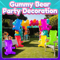 Bedwina inflatable gummy bears, six 24 inch transparent vinyl bears in bright candy colors - view 6