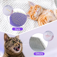 Cat Brush for Shedding, Self Cleaning Brush for Long & Short Hair Cats – Essentials for Cats - Purple - image 3