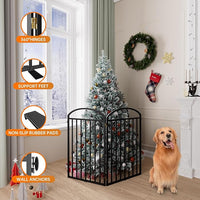 2 Panles Full Matel Freestanding Dog Gates with Door, 48"Extra Wide 36"Tall Free Standing Dog Pet Gate for Indoor & Outdoor. Foldable Pet Fences for Doorways, House, Stairs, Porch, Deck, Yard