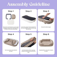 LE SURE Cute Dog Bed Medium Size Dog, Orthopedic Waterproof Medium Pet Beds with Sides, Non-Slip Bottom and Egg-Crate Foam Pet Couch Sofa with Washable Removable Cover, Hazel