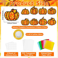 QOUBAI 32 Sets Halloween Bats Suncatchers Craft Kit DIY Window - Fall Pumpkin - image 2