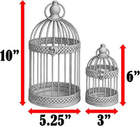 VELA LANTERNS Birdcage Decor Candle Holder Lantern Decorative Wedding Table Centerpiece Decorations, 10" and 6" Tall, Gold, Set of 2