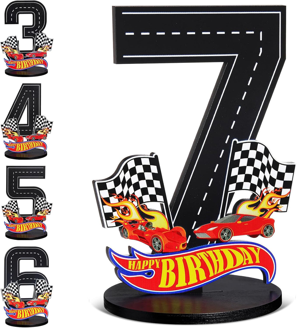 MiniInflat Race Car 5th Birthday Number Sign Centerpiece Race Car - 7th